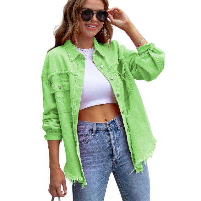 Coole Jeansjacke, Vintage, viele Farben, viele Risse, viele Löcher