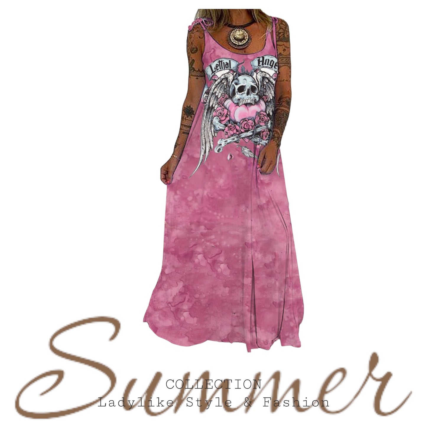 Summer - Kleid mit Skull - Print, Festival