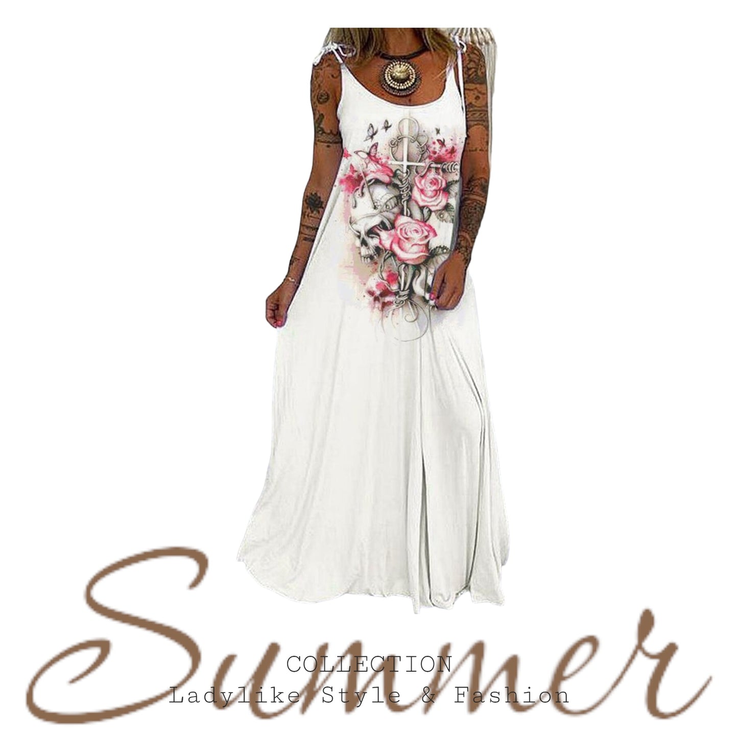 Summer - Kleid mit Skull - Print, Festival