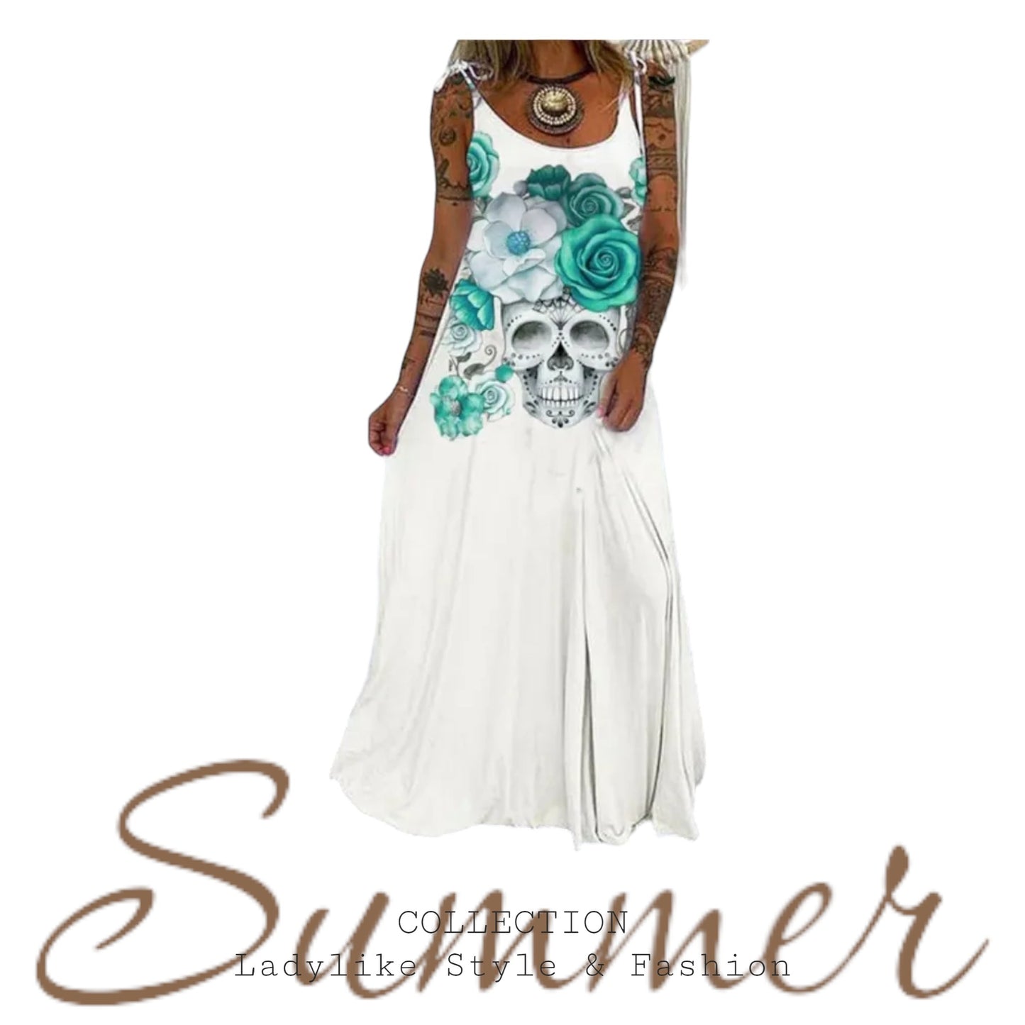 Summer - Kleid mit Skull - Print, Festival